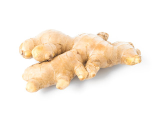 Fresh ginger on white background,raw material for cooking