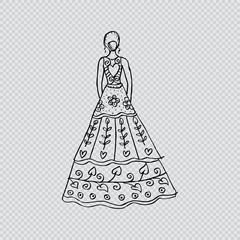 Fototapeta premium Fashion girl in wedding dress. 