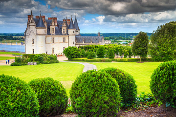 Fototapeta na wymiar Wonderful famous castle of Amboise, Loire Valley, France, Europe