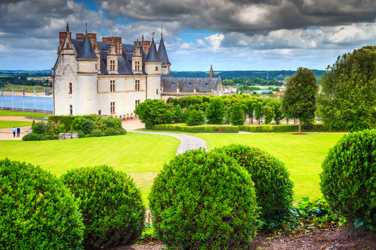 Wonderful famous castle of Amboise, Loire Valley, France, Europe