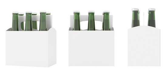 Set of six bottles white beer packaging