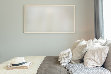 picture frame on wall in cozy bedroom