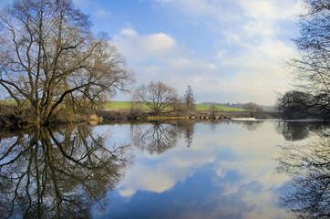 The stunning winter landscape outside the city