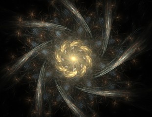 Geometry of Space series. Visually attractive backdrop made of conceptual grids curves and fractal elements suitable as element