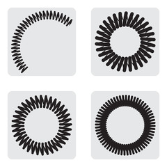 Monochrome icons set with springs