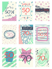 Collection of color cards, sale flyer templates