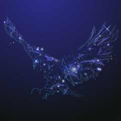 Abstract glowing eagle