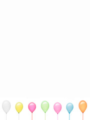 portrait photograph with colorful baloons on bottom side. For cards, invitations, wedding or baby shower albums, letterhead, arts and scrapbooks