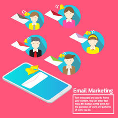 Business team concept smartphone notification email marketing