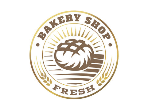 Bread logo - vector illustration. Bakery emblem design on white background
