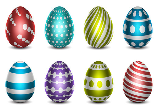 Metallic Easter Egg Icon Set