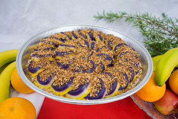 Purple Yam cake sweets Christmas display Philippines foods