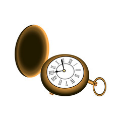 Isolated retro pocket watch