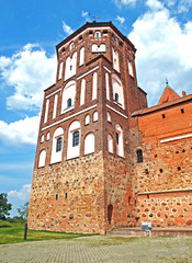 Medieval castle in a summer day, Mir, Belarus - June 2015