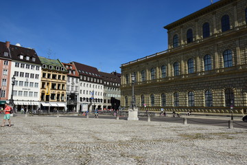 Fototapeta na wymiar Munich, Germany, Bavaria - Street view with historical buildings