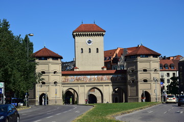 Munich, Germany, Bavaria - A view of the historical ISARTOR gate