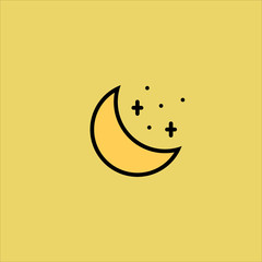 moon icon flat design
