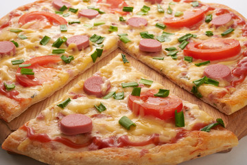 appetizing pizza on a white background