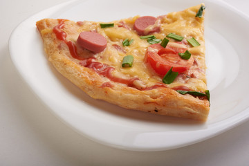 appetizing pizza on a white background