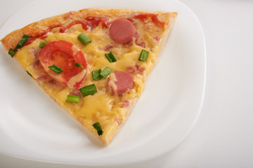 appetizing pizza on a white background
