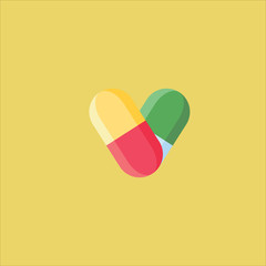 pill icon flat design