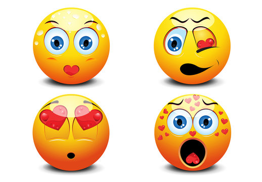 4 Large Emoji Face Icons