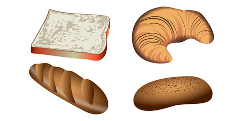 Set of bakery products