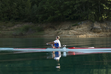 single rower at sunrise © FS-Stock