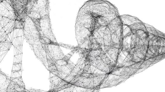 DNA 019: Futuristic wireframe DNA strand (Loop).