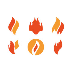 Fire tattoo vector. Fire flames tattoo set.