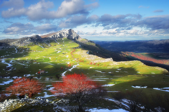 Lekanda mountain peak in Gorbea Natural Park