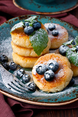 Cottage cheese pancakes   with blueberry