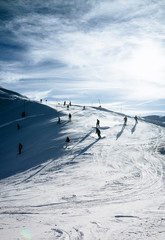 Skiers on the ski slope