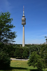Naklejka premium Munich, Germany, Bavaria - view on the Olympic area