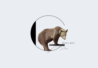 Capital letter G with grizzly bear
