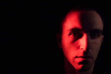 Closeup portrait of a handsome man looking  portrait men