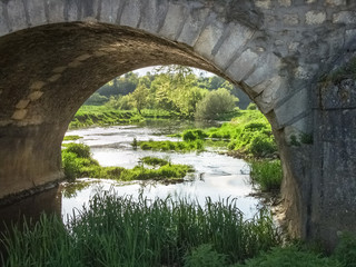 Fototapeta na wymiar Bridge at Autigny La Tour, Vosges, France