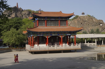 Pavillion in the small park below Hongshan, Urumqi.