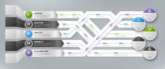Timeline Infographic Template with Steps