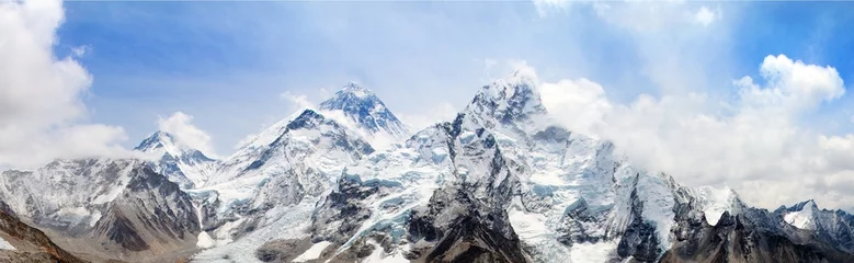Papier Peint photo autocollant Lhotse himalaya, mont Everest avec beau ciel