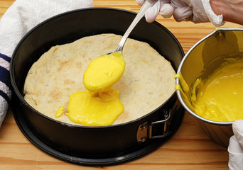 Ccustard pastry cream, diplomatic cake ingredient.