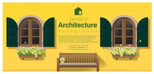 Elements of architecture , window background , vector ,illustration
