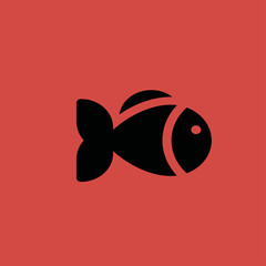 Fish icon. flat design