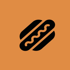 Hot dog Icon. flat design
