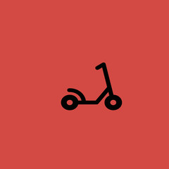 Kick scooter icon. flat design