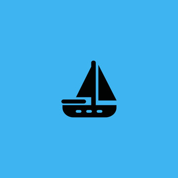 sail boat icon. flat design