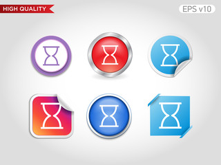 Hourglass icon. Button with sand timer icon. Modern UI vector.