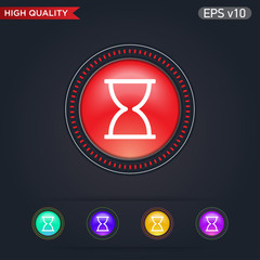 Hourglass icon. Button with sand timer icon. Modern UI vector.