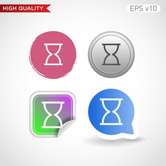 Hourglass icon. Button with sand timer icon. Modern UI vector.