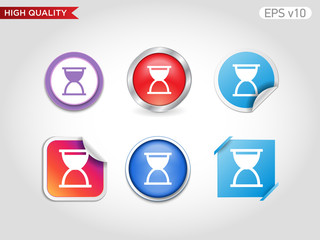 Hourglass icon. Button with sand timer icon. Modern UI vector.
